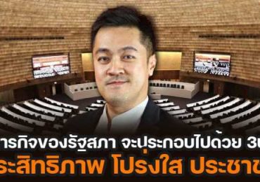 ภารกิจของรัฐสภา จะประกอบไปด้วย 3ป. ได้แก่ ประสิทธิภาพ โปร่งใส ประชาชน